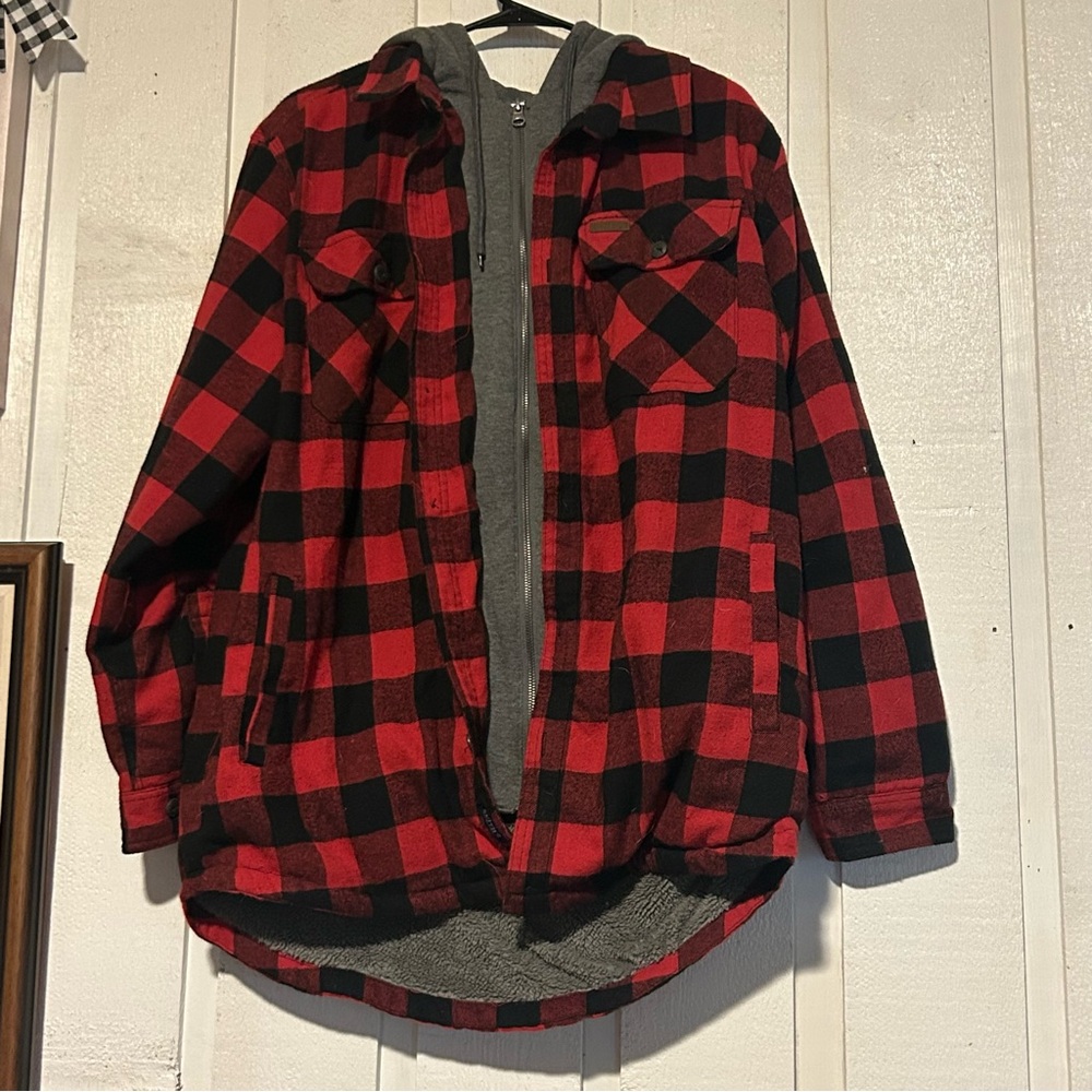 SMITH Red and Black Plaid Jacket